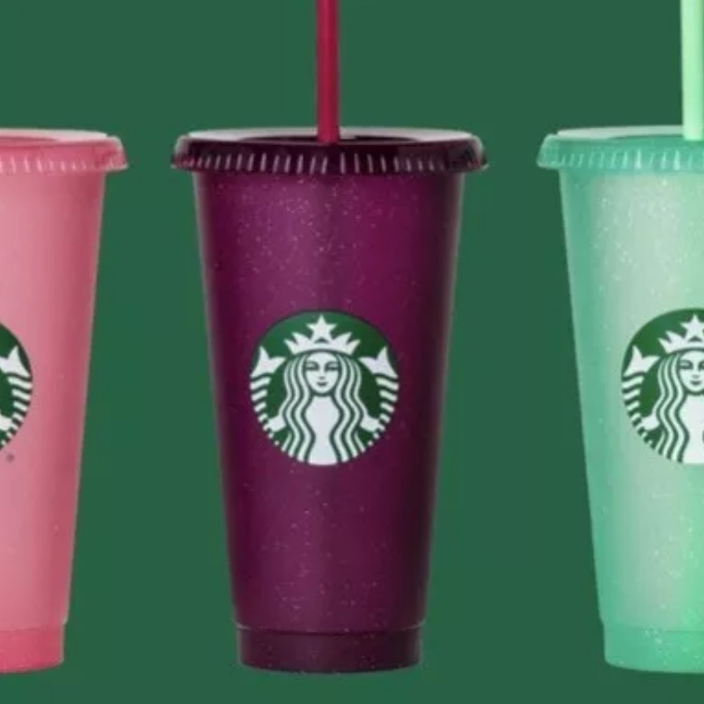 Starbucks 24oz glitter purple Reusable Party cold cup
